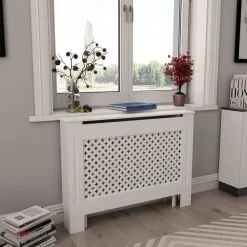 FinePRICE Lämpöpatterin suojat 2 kpl valkoinen 112x19x81,5cm mdf Hot