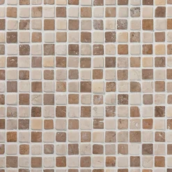Marmorimosaiikki Square Mustard-White, verkolla, 20 x 20 mm - Qualitystone Sale