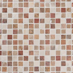 Marmorimosaiikki Square Terra-Mustard-White, verkolla, 20 x 20 mm - Qualitystone