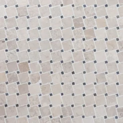Qualitystone Marmorimosaiikki Diagonal White-Gray, verkolla, 50x50/10x10 mm Best