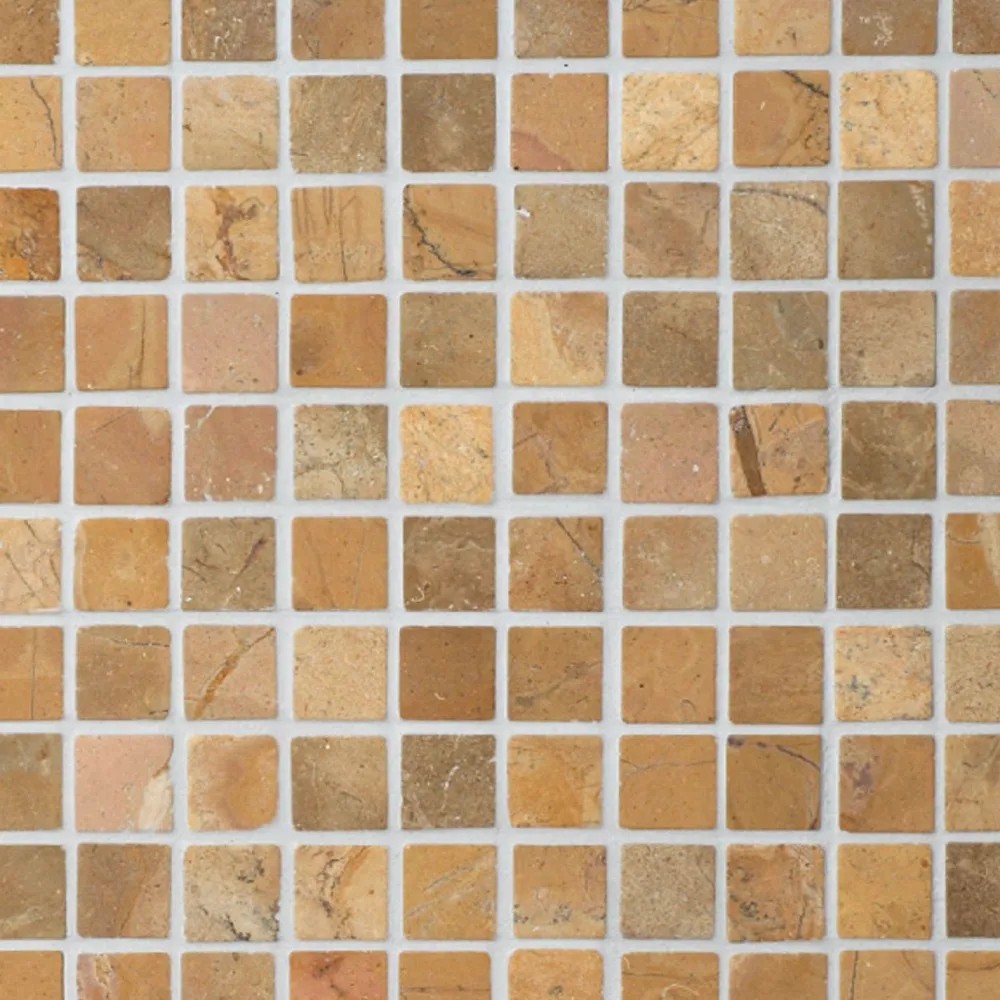 Marmorimosaiikki Square Mustard, verkolla, 30 x 30 mm - Qualitystone Hot