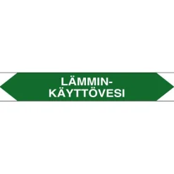 Suomen Turvakauppa Merkintätarra/putkistotarra "Lämminkäytövesi", 16x2.5cm, 5kpl Outlet