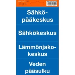 Suomen Turvakauppa Merkintätarrat kiinteistön eri keskuksille, 10x2cm