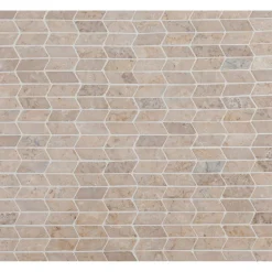 Mosaiikkilaatta Shevron Mini White, 25x60mm - Qualitystone New