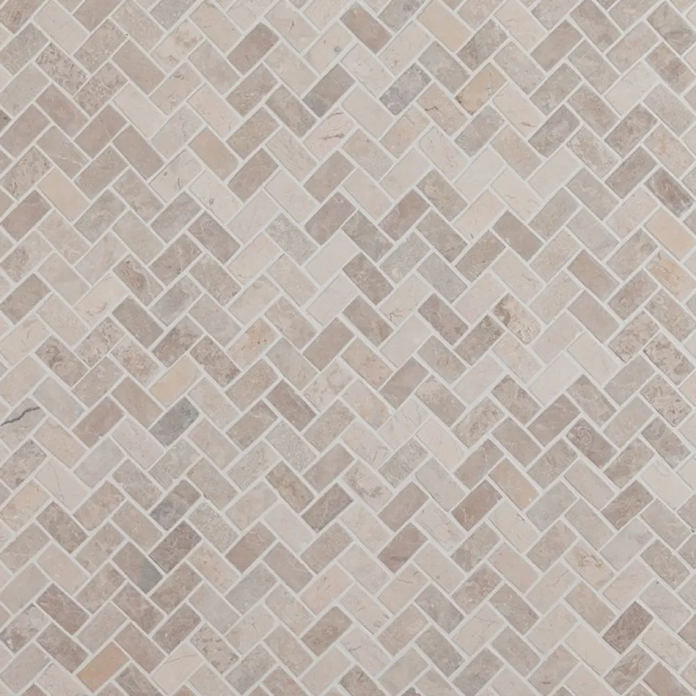 Qualitystone Mosaiikkilaatta Herringbone White Mini, 20x40mm Best