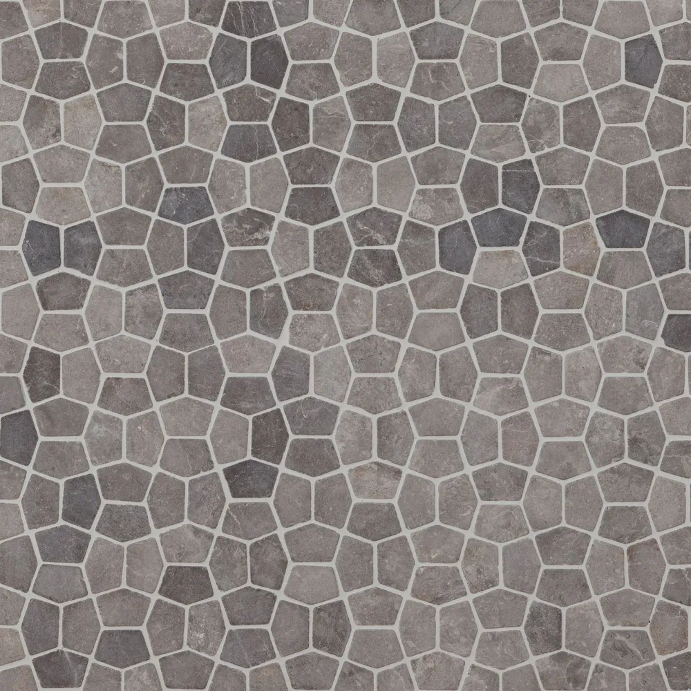 Qualitystone Mosaiikkilaatta Pentagon Mini Light Grey, 30x50mm Sale