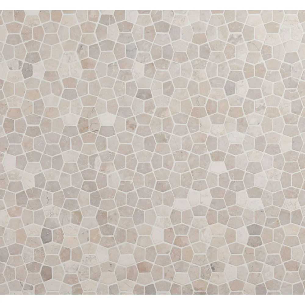 Qualitystone Mosaiikkilaatta Pentagon Mini White, 30x50mm Hot