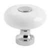 Beslag Design Nuppivedin SP 5 Ø 30x27 mm valkoinen posliini + kromi Hot