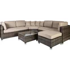 Oleskeluryhmä Dawson, 6 istuttava, ruskea/beige - Home4you Hot