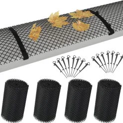FinePRICE 4-osainen kouruverkko klipseillä HDPE 1,08 m² New