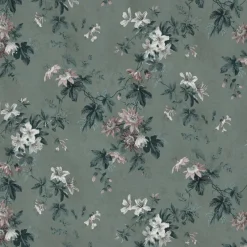 Paneelitapetti Faded Passion non-woven mittatilaus vihreä - Sandberg New