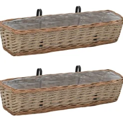 Parvekkeen kukkalaatikko 2 kpl paju PE-vuori 80 cm - FinePRICE Sale