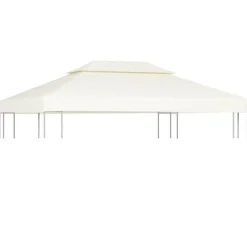 FinePRICE Paviljongin kangaskatto 310g/m² kermanvalkoinen 3x4m