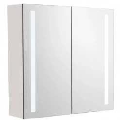 Tammiholma Peilikaappi LED-valolla Empoli, 60x60 cm, 28 W, pistorasioilla, valkoinen Discount
