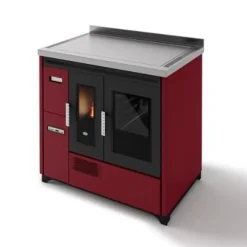 Pellettihella Enrica 8.6kW, punainen - Eva Calòr New
