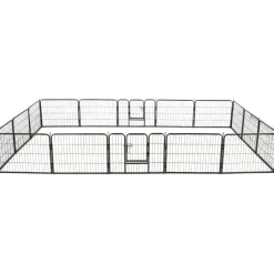 FinePRICE Pentuaitaus, 16 paneelia, teräs, 60x80cm, musta Outlet