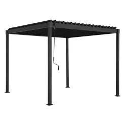 Pergola Mirador-80, 300x300cm, tummanharmaa - Home4you Discount