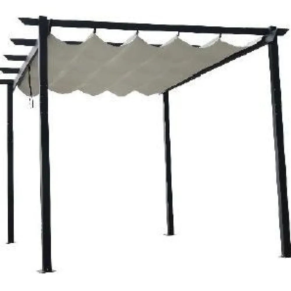 Pergola Garden 3x4m kangaskatolla alumiini - Mag-Pro Outlet