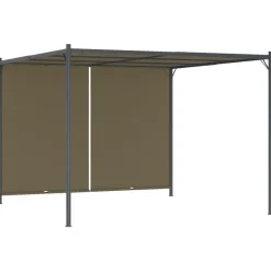 Pergola sisäänvedettävä katto 3x3 m ruskeanharmaa 180 g/m² - FinePRICE Discount