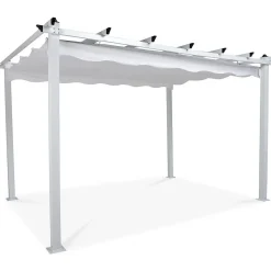 Pergola 2.95x3.95 m laskostettava katto valkoinen - Comfort Garden Hot