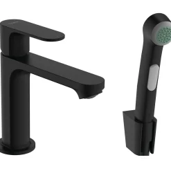 Pesuallashana Rebris S 110, bideesuihkulla, mattamusta - Hansgrohe New