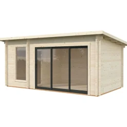Pihasauna Sanna, sis. tuplalasilla liukuovet 12,8 m² - Palmako New