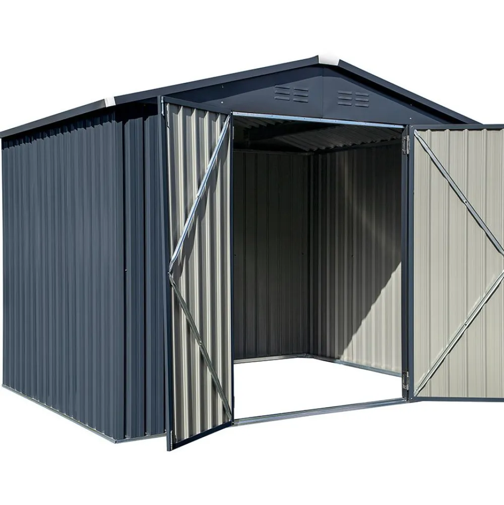 Pihavarasto Cover-It, 4.5m², teräs, tummanharmaa - Gop Online
