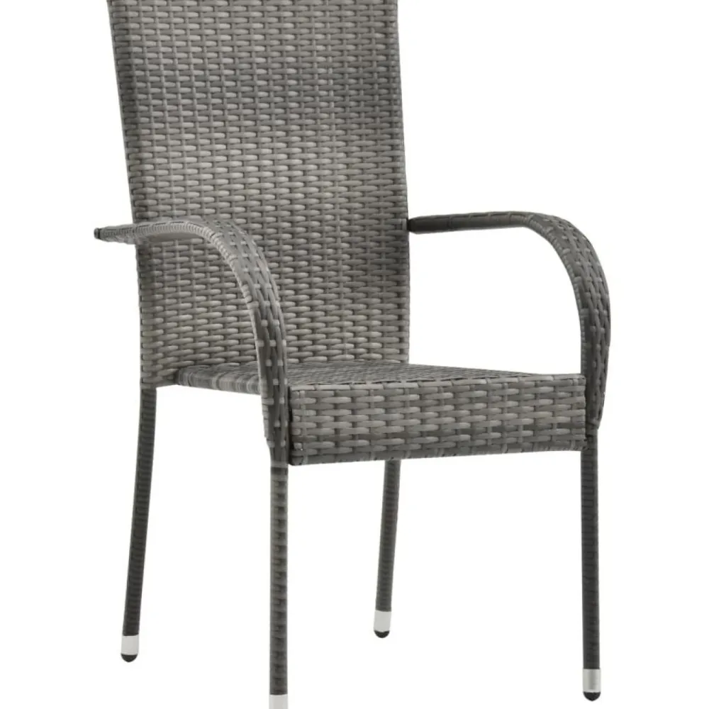 Pinottavat ulkotuolit 6 kpl harmaa polyrottinki - FinePRICE Clearance