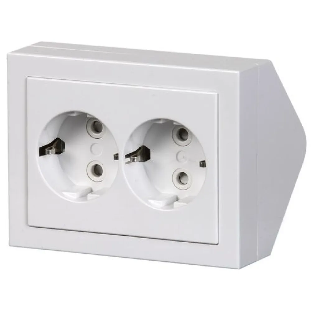 Pistorasia Impressivo 2S/16A/IP21 PPJ HL valkoinen kulma-asennus - ABB New