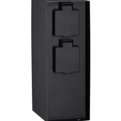 Pistorasiatolppa Rio 2 pistorasiaa 70x70x230mm IP44 antrasiitti - Paulmann Outlet