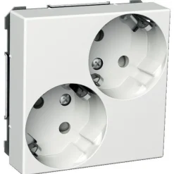 Schneider Electric Pistorasia vino 2-sainen UKJ 1X valkoinen Exxact, 60mm uppokojerasia-asennuksiin tai 21mm pintakojerasiaan, 25% kierrätettyä muovia Discount
