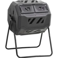Puutarhakompostiroskis musta 73x64x95 cm 160 l - FinePRICE New