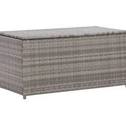 FinePRICE Puutarhan säilytyslaatikko polyrottinki 100x50x50 cm harmaa Hot