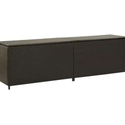 FinePRICE Puutarhan säilytyslaatikko polyrottinki 200x50x60 cm ruskea Clearance