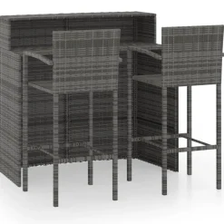 Puutarhan bistrosarja 3-osainen harmaa (64887) - FinePRICE