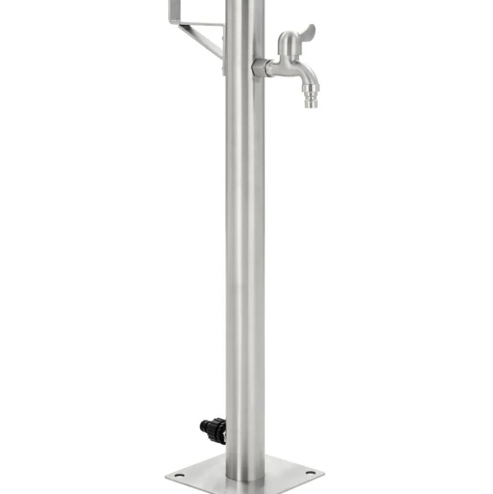 FinePRICE Puutarhan hanapylväs pyöreä ruostumaton teräs 65 cm Discount