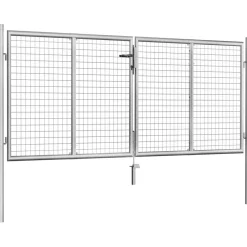 Puutarhaportti galvanoitu teräs 306x150cm hopea - FinePRICE Outlet