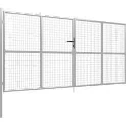 Puutarhaportti galvanoitu teräs 415x200cm hopea - FinePRICE Discount