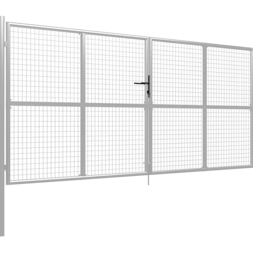 Puutarhaportti galvanoitu teräs 415x200cm hopea - FinePRICE Discount