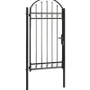 FinePRICE Puutarhaportti kaareva teräs 100x250cm musta Discount