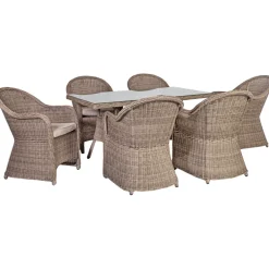 Puutarharyhmä TOSCANA, 6 tuolia, beige - Home4you Hot