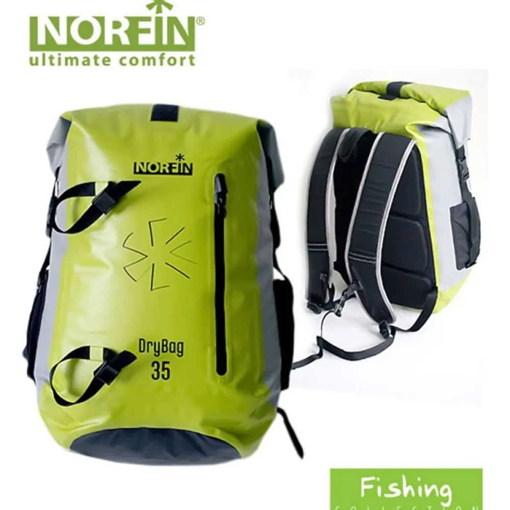 Norfin Reppu Dry Bag 35, vesitiivis, keltainen/musta Hot