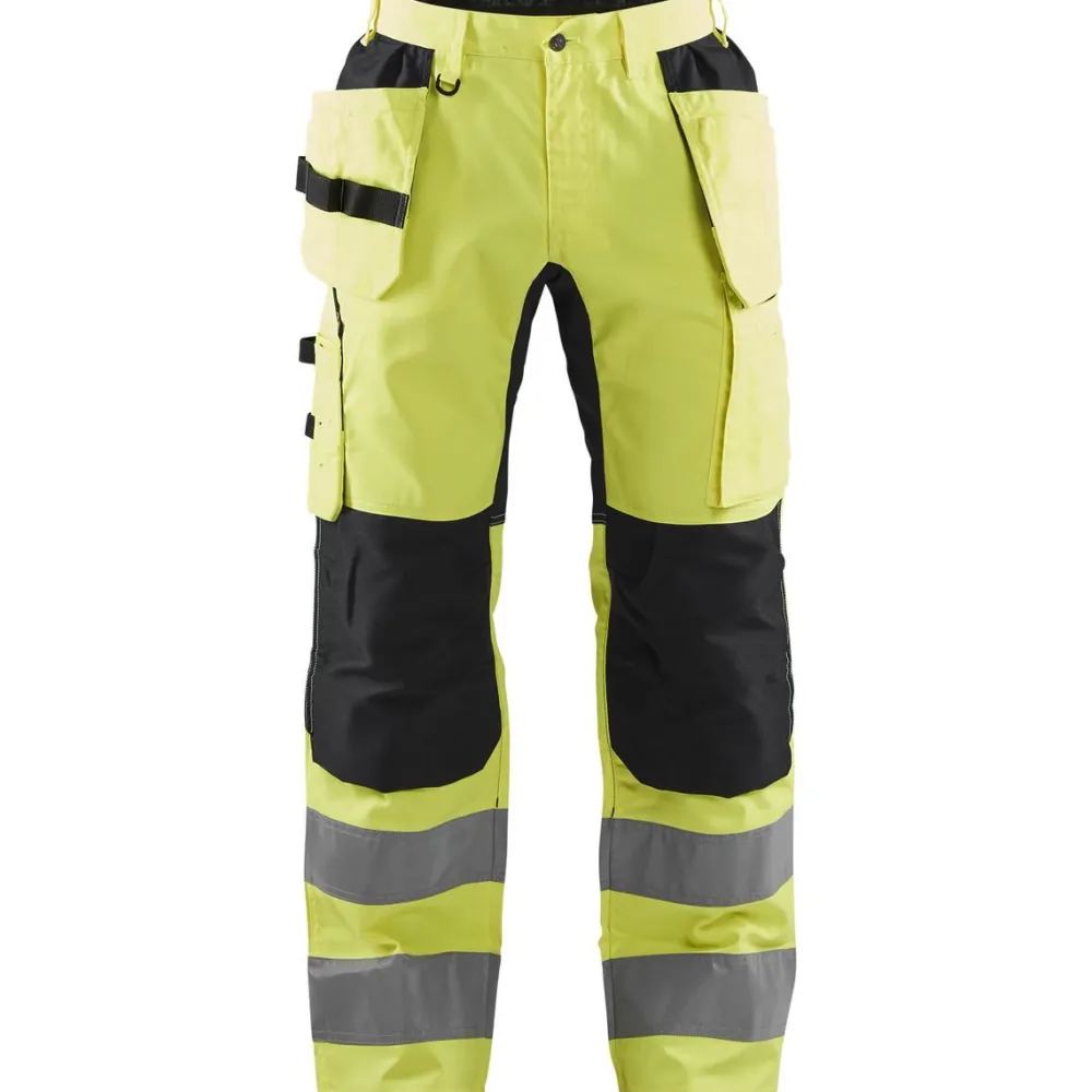 Riipputaskuhousut 1552 Highvis Stretch huomiokeltainen/musta - Blåkläder Best