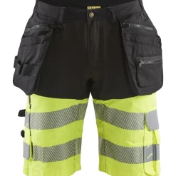 Blåkläder Riipputaskushortsit 1596 Highvis Stretch musta/huomiokeltainen