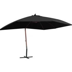 Riippuva aurinkovarjo puurunko 400x300 cm musta - FinePRICE Outlet