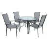 Home4you Ruokailuryhmä Everetø102cm + 4 tuolia, harmaa Online