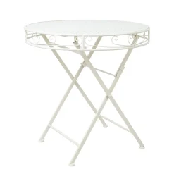 Ruokapöytä Sandy ø70x73cm, antiikkivalkoinen - Home4you Best