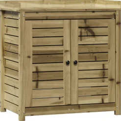 FinePRICE Ruukutuspöytä hyllyllä 82,5x50x86,5 cm, eri värejä (33975) Ruskea New