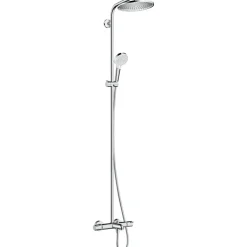 Sadesuihkusetti Crometta S Showerpipe 240 1jet, termostaattihanalla, juoksuputkella, suihkupää ⌀240mm, kiiltävä kromi - Hansgrohe Discount