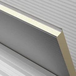 Sandwich-elementti pelti-PIR-pelti 50 mm 1150x3000 mm hopea - Mepera Hot
